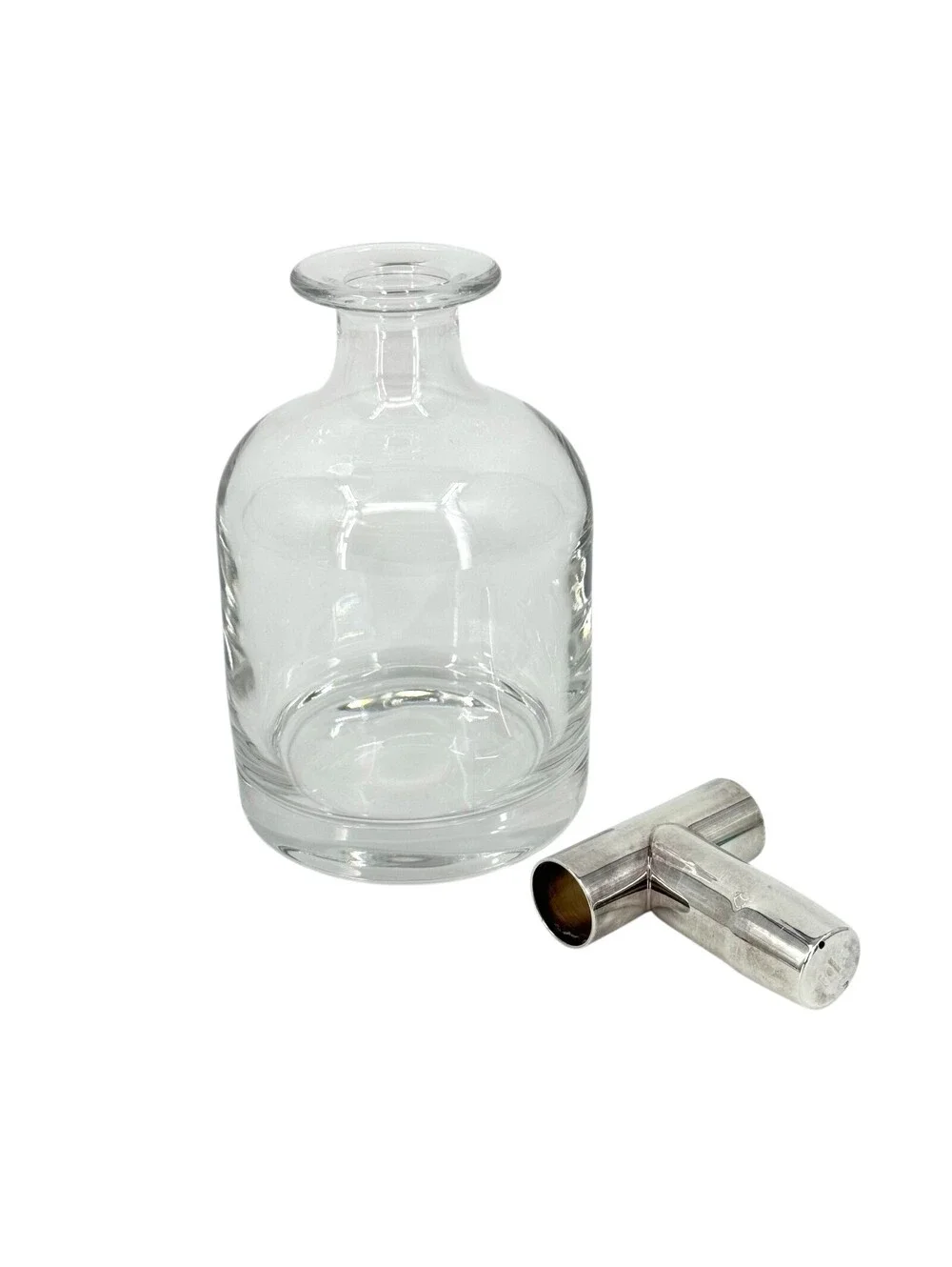 Italian Crystal Decanter with Sterling Silver Stopper, by Pampaloni